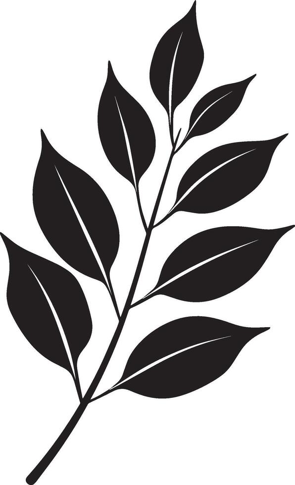 ash leaf clean simple icon silhouette black vector