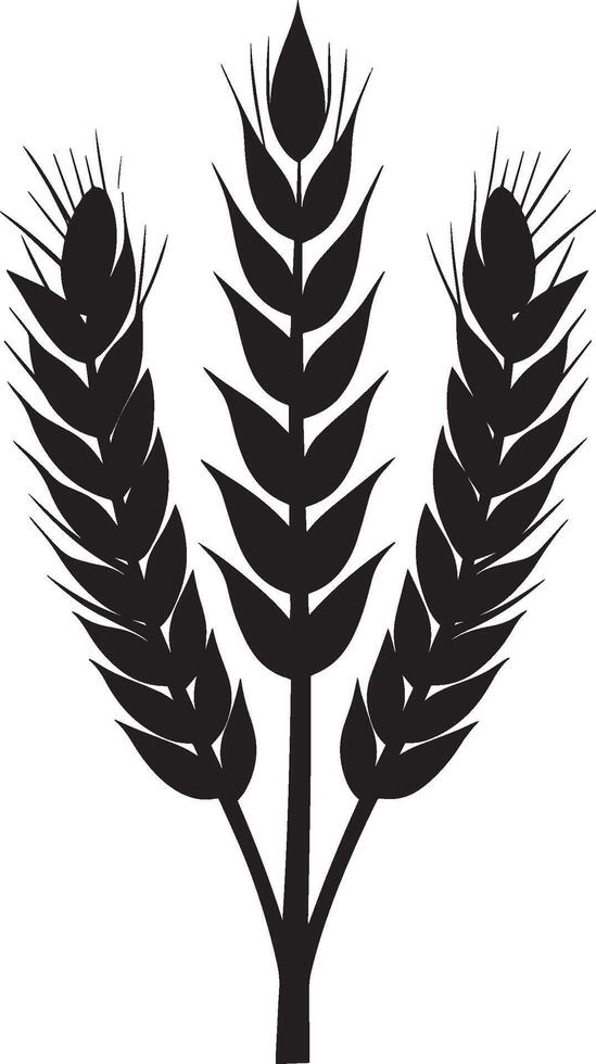 Wheat ear clean simple icon silhouette black vector