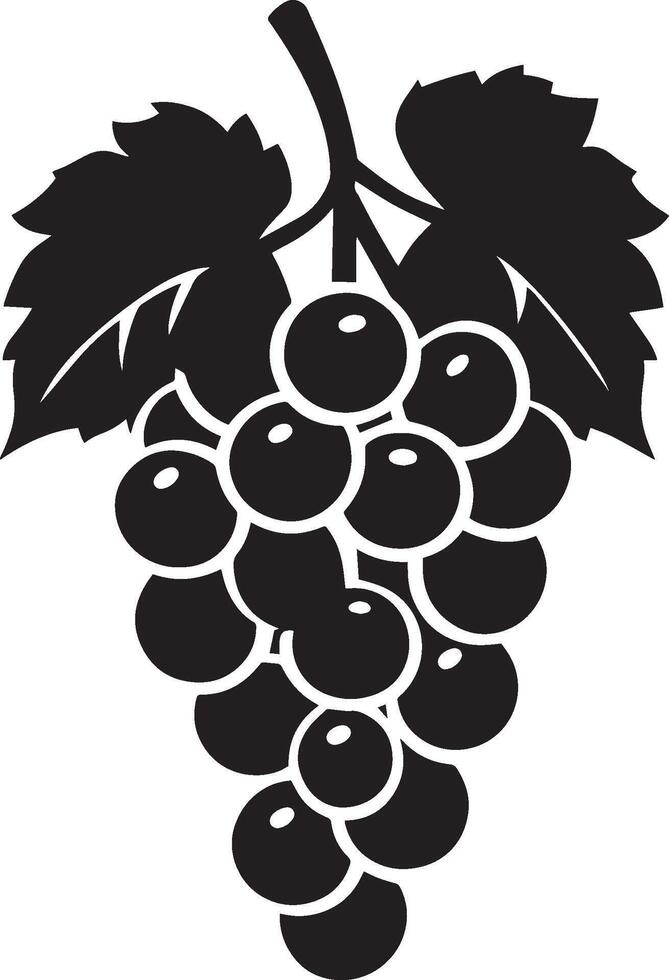 Grape fruit clean simple icon silhouette black vector