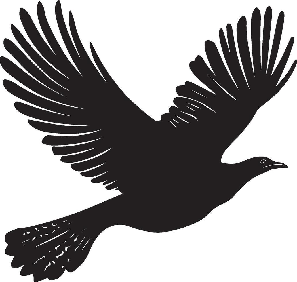 Turkey fly clean simple icon silhouette black vector