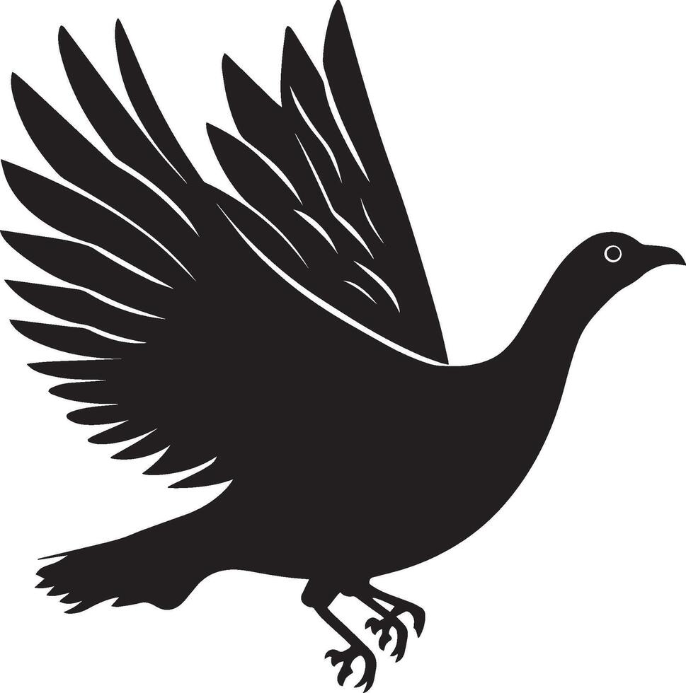 Turkey fly clean simple icon silhouette black vector