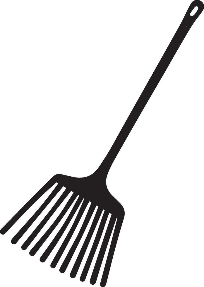 Rake clean simple icon silhouette black vector