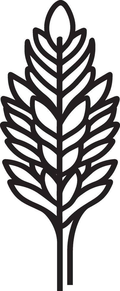Wheat ear clean simple linear outline black vector