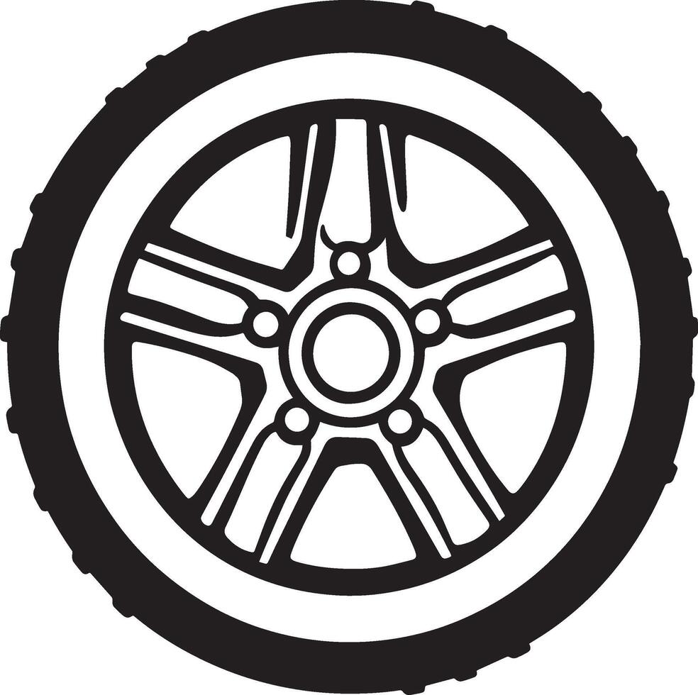 a black and white image of a wheel vector