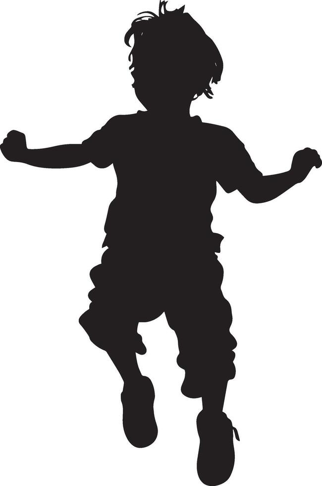 silhouette of a child jumping vector