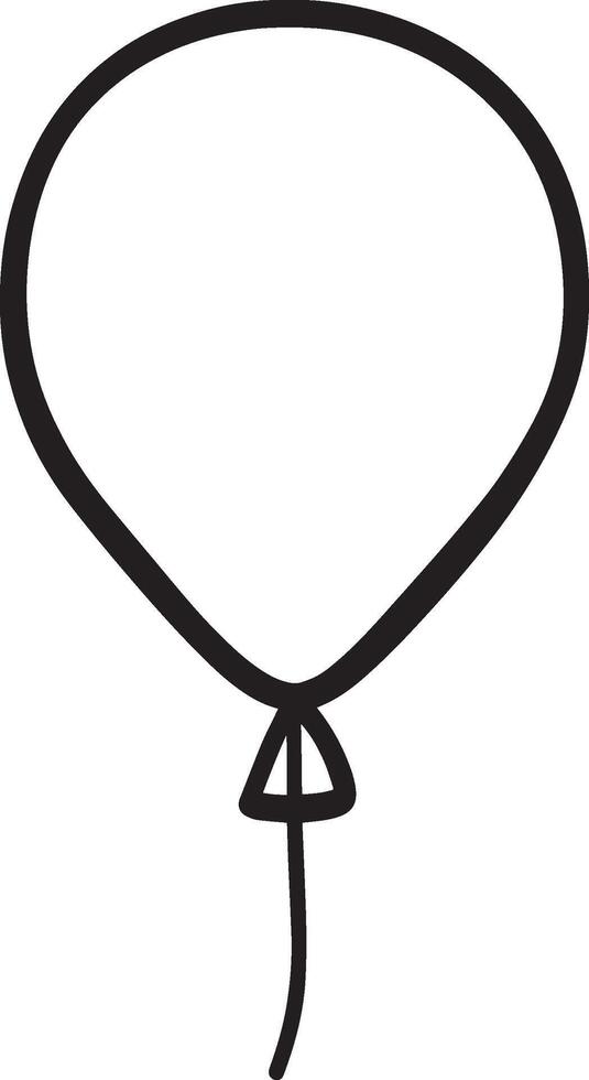 balloon clean simple linear outline black vector