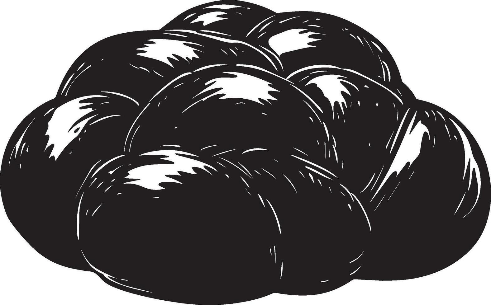 Challah Bread clean simple silhouette black vector