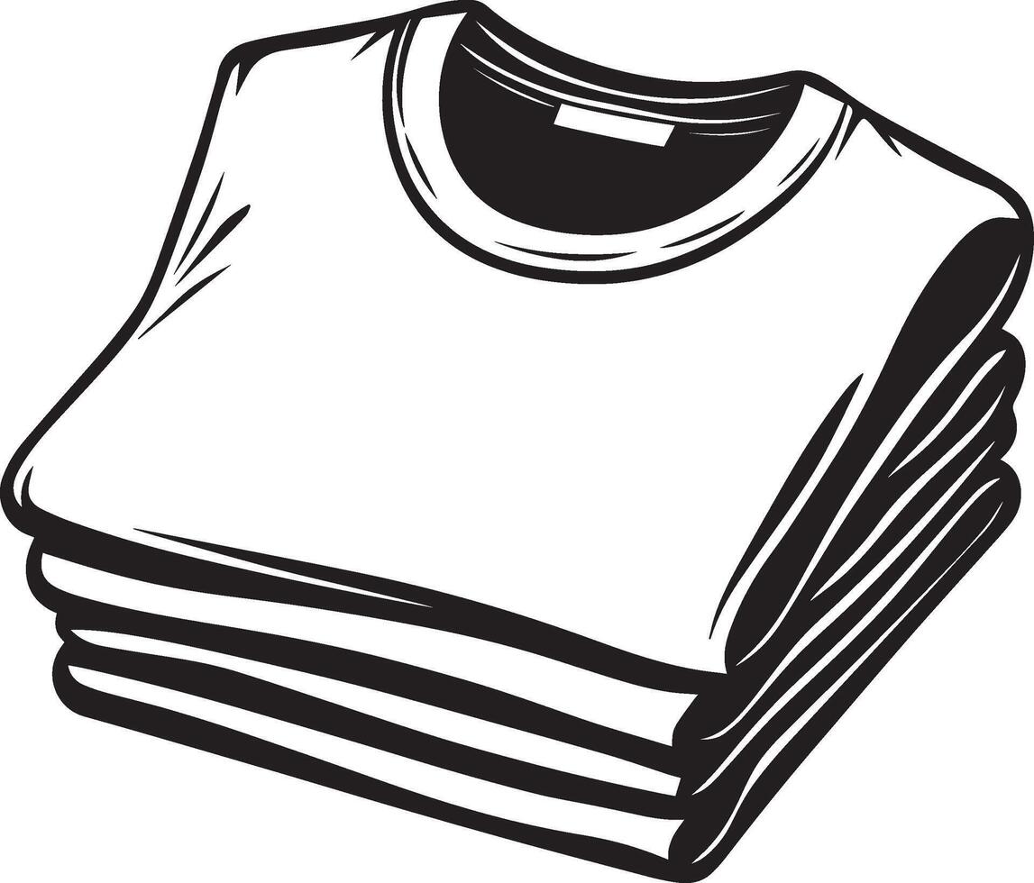 a stack of white t - shirts vector