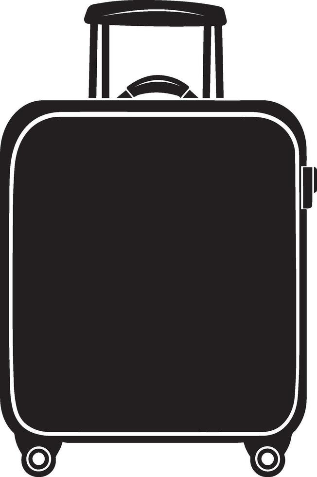 black suitcase on wheels on white background vector