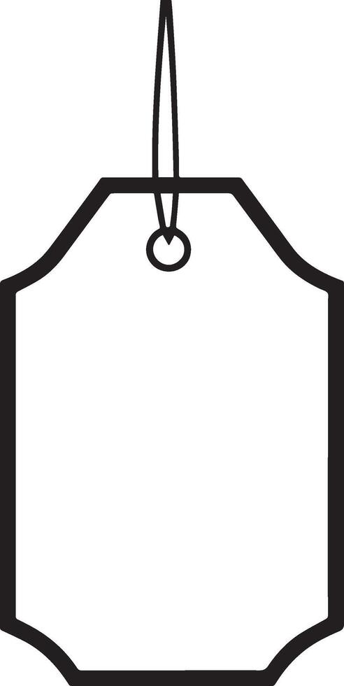 a blank tag hanging from a string vector