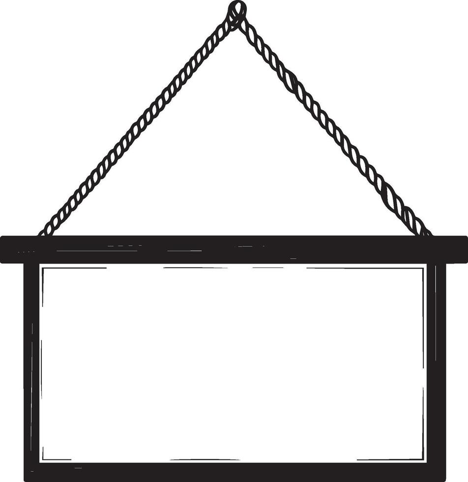 a hanging sign with rope vector