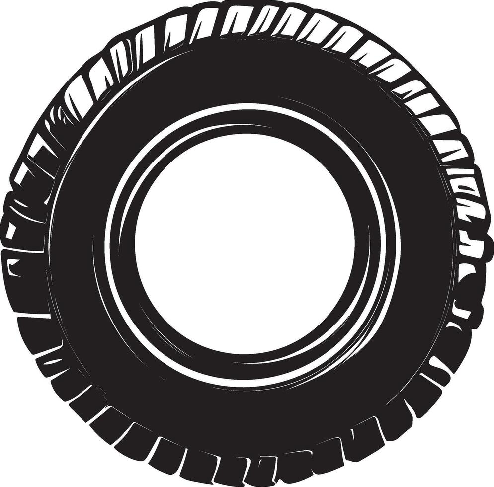 a black and white illustration of a tire vector