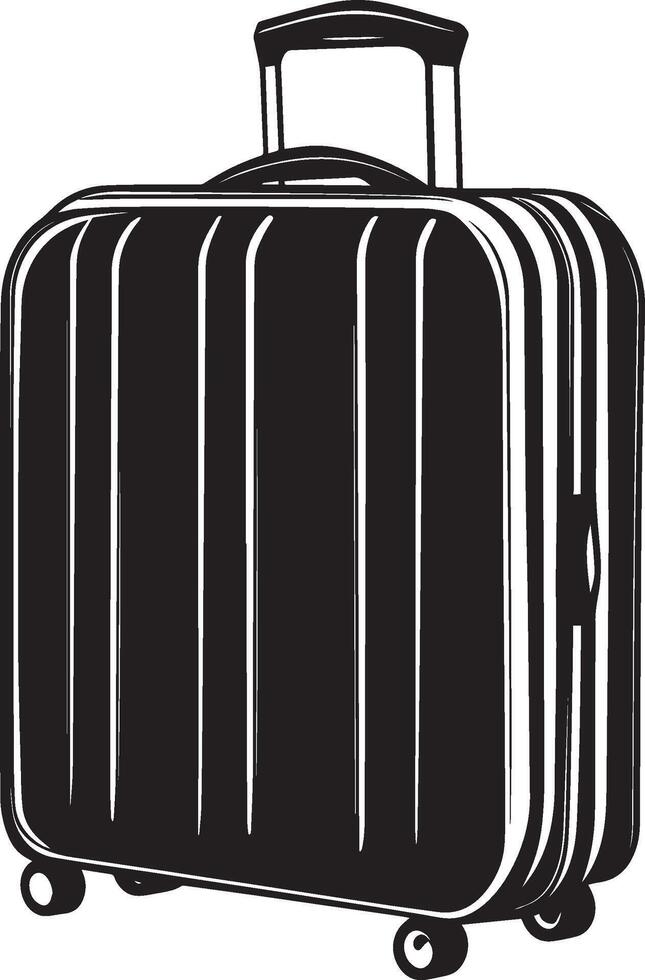 a black and white illustration of a suitcase vector
