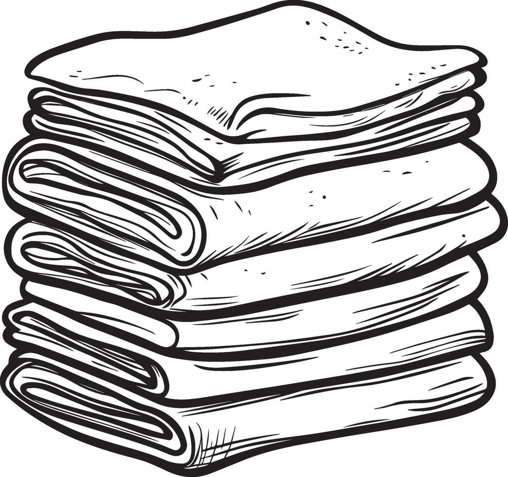 a stack of folded towels vector
