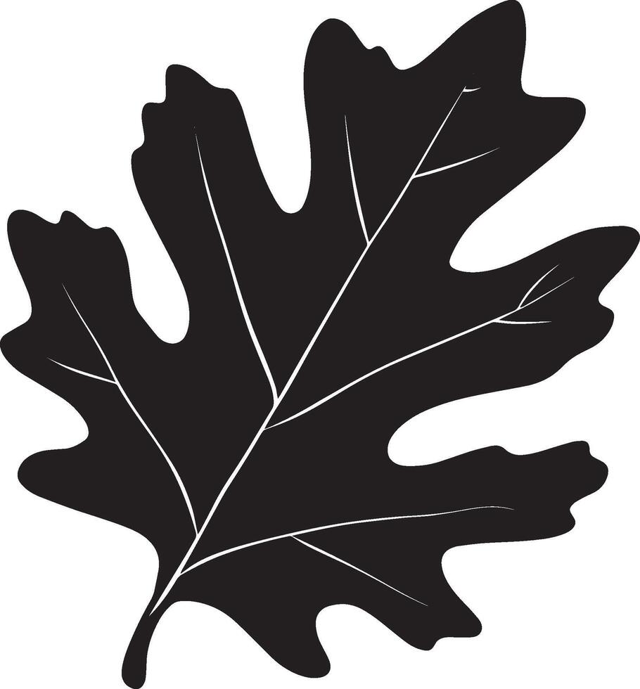 Oak leaf clean simple silhouette black vector