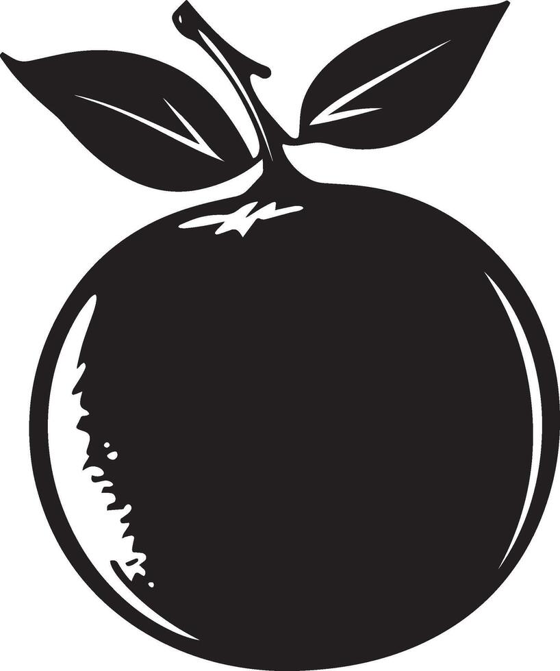 orange fruit clean simple silhouette black vector