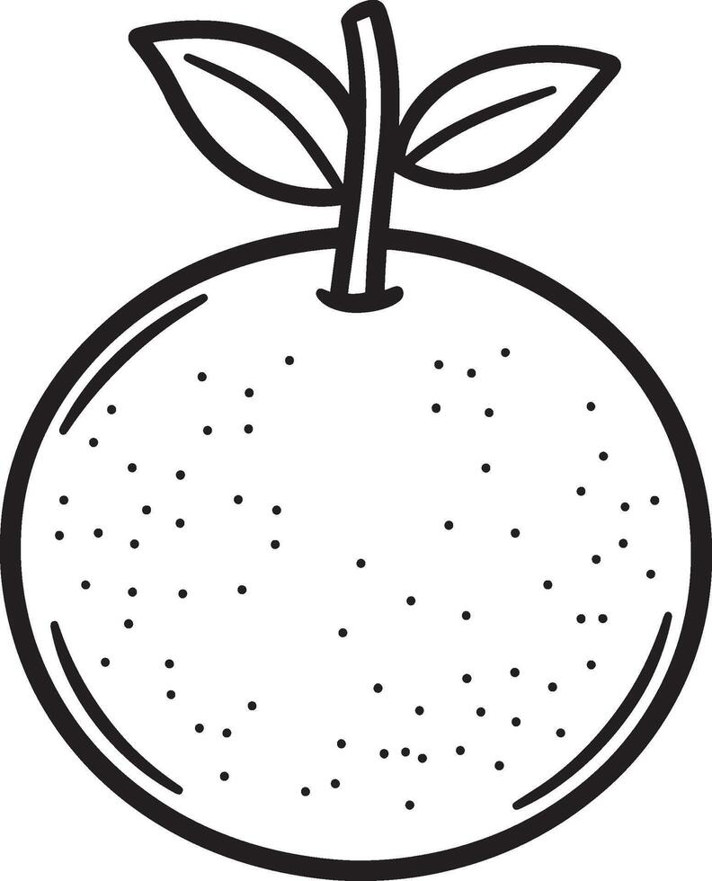 orange fruit clean simple icon outline black vector