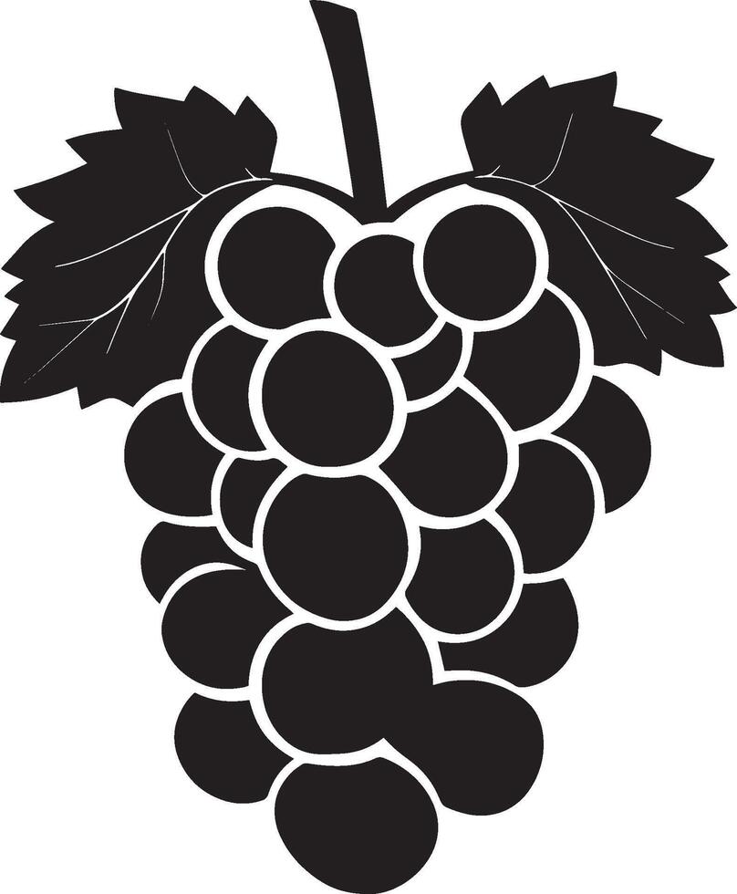 Grape fruit clean simple icon silhouette black vector