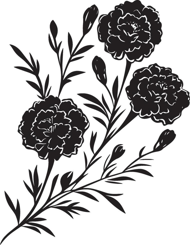 black and white illustration of a flower vector