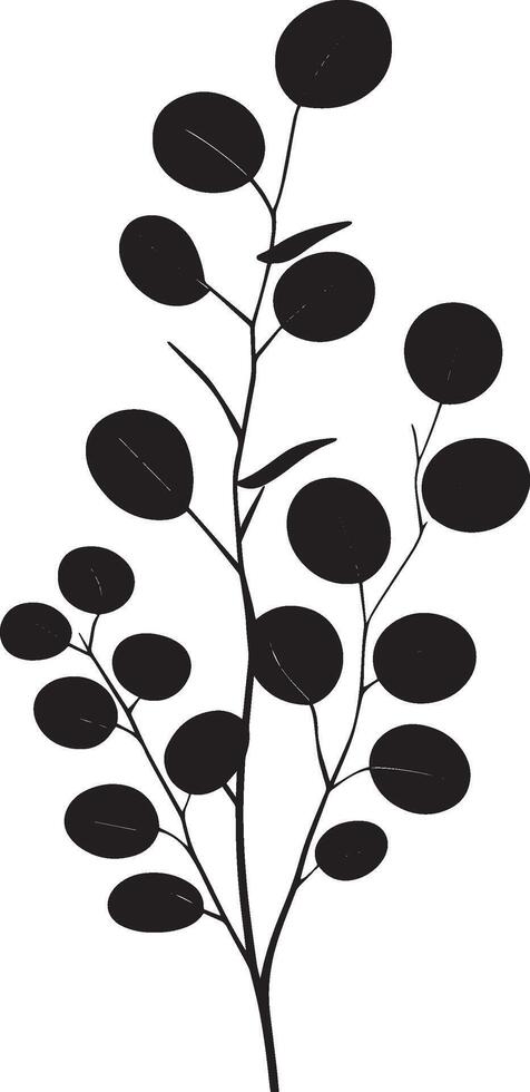 a black and white illustration of a plant with leaves vector