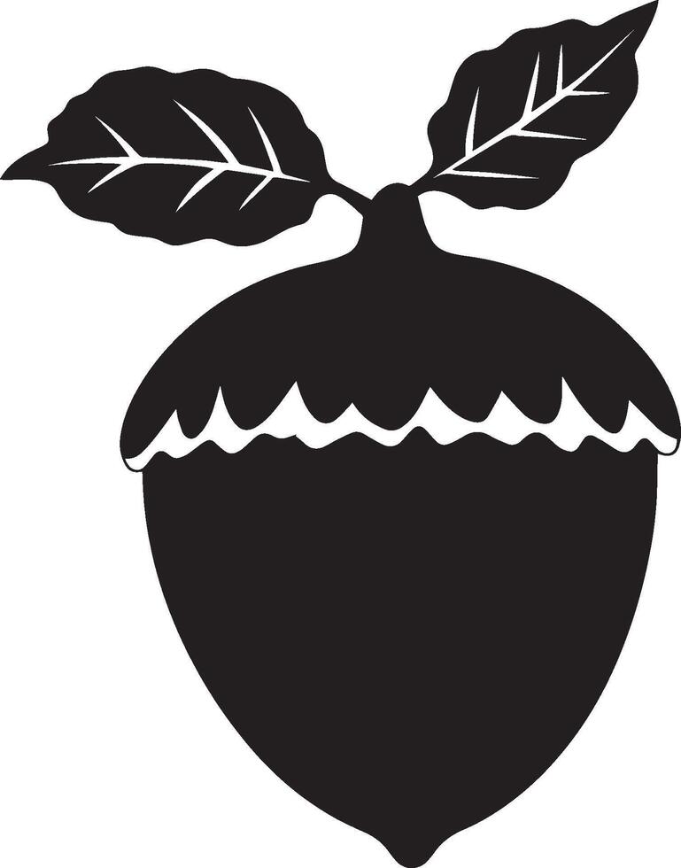 acorn clean simple silhouette black vector