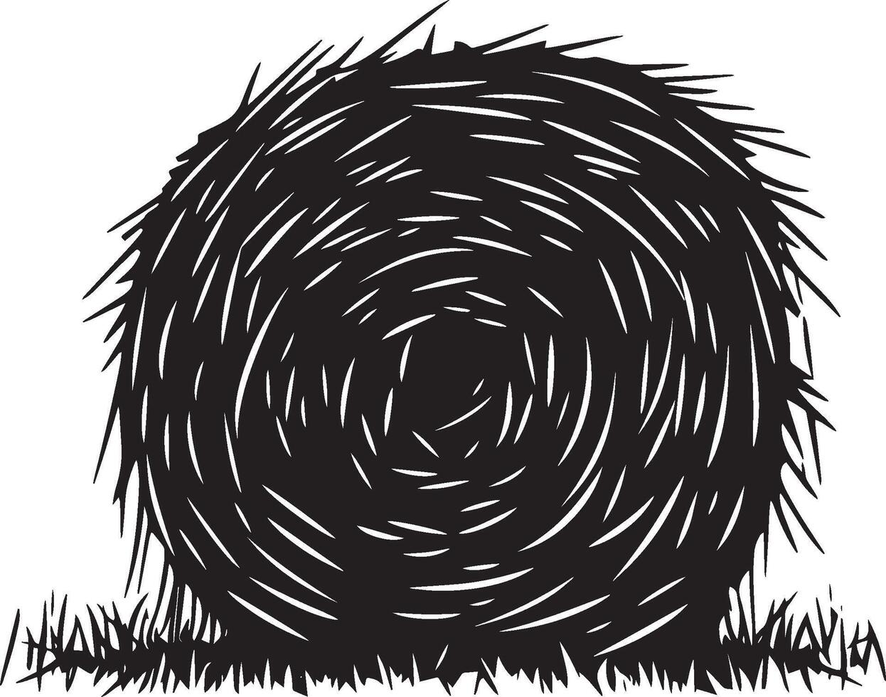 hay bale clean simple icon silhouette black vector