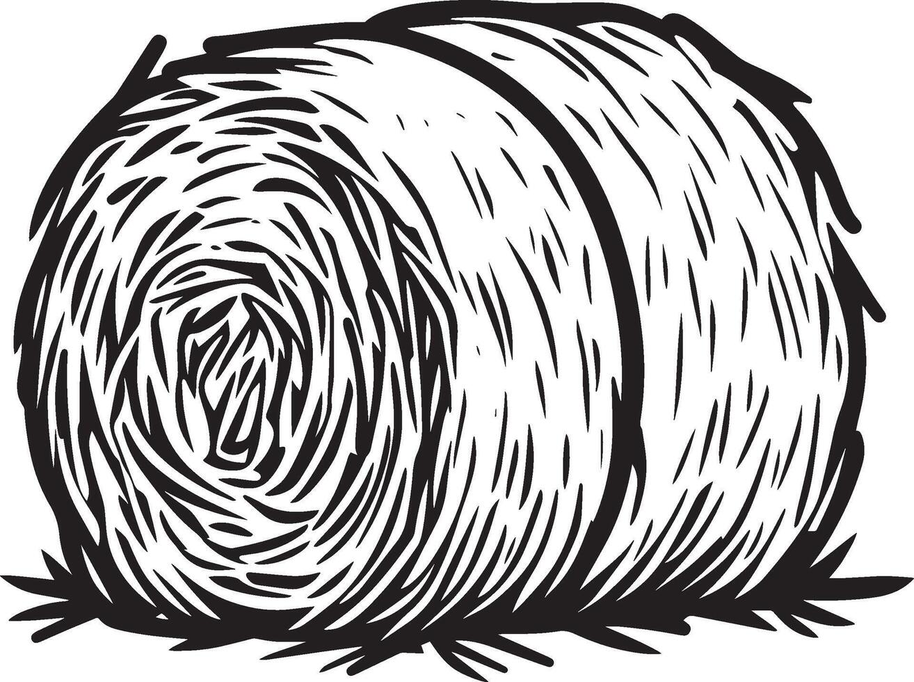 hay bale clean simple icon outline black vector