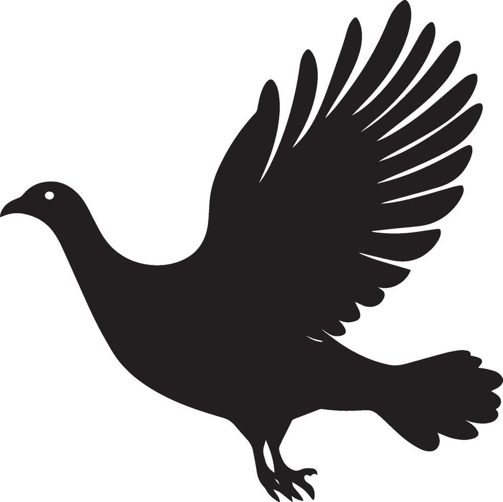 Turkey fly clean simple icon silhouette black vector
