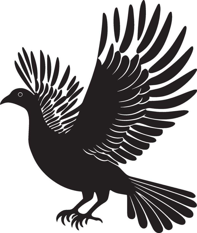Turkey fly clean simple silhouette black vector