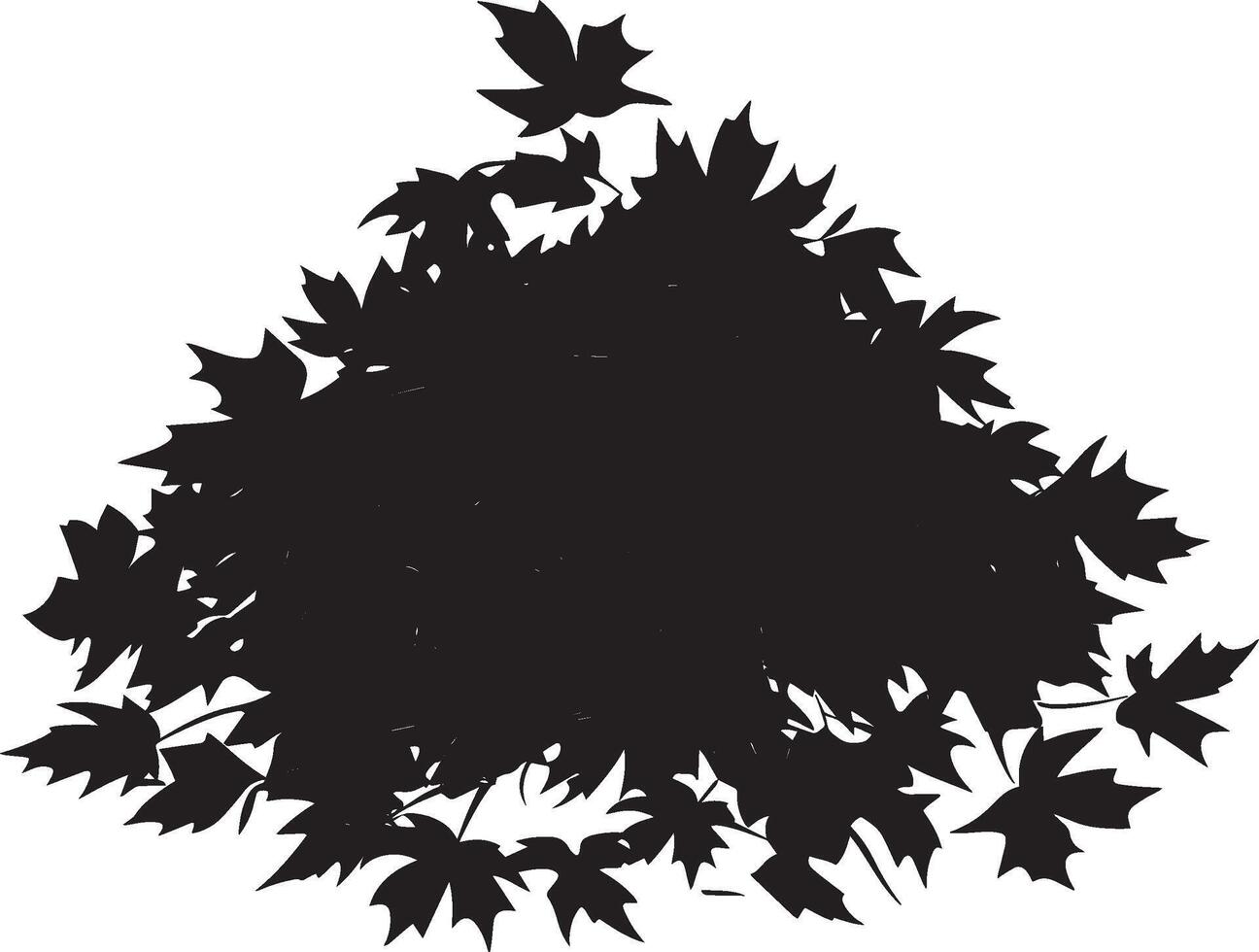 Pile of maple leaves clean simple silhouette black vector