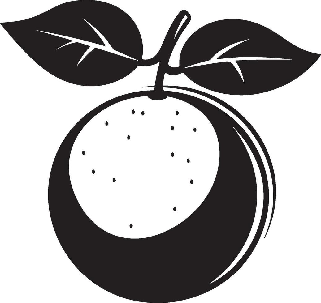orange fruit clean simple icon silhouette black vector