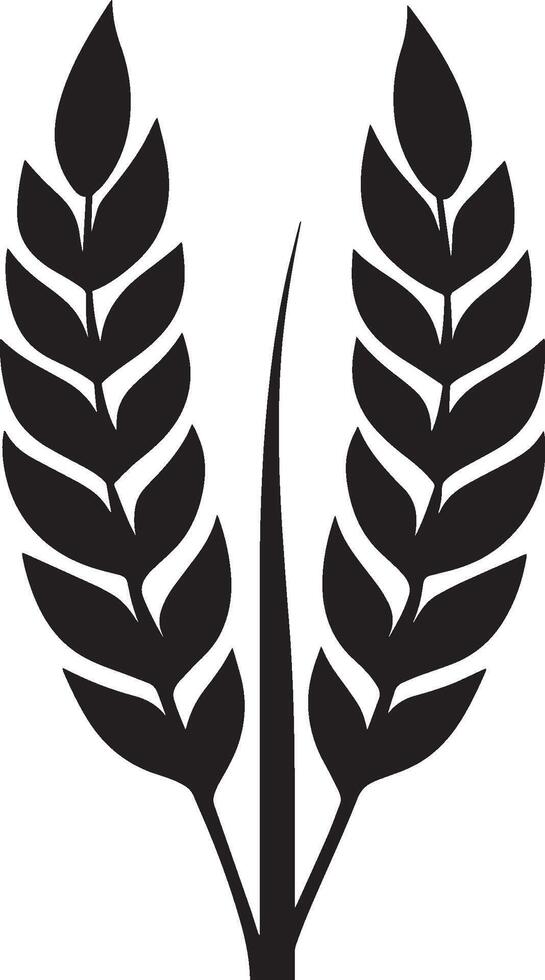 Wheat ear clean simple icon silhouette black vector