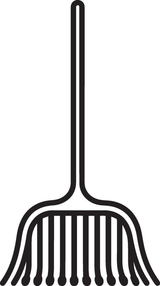 Rake clean simple linear outline black vector