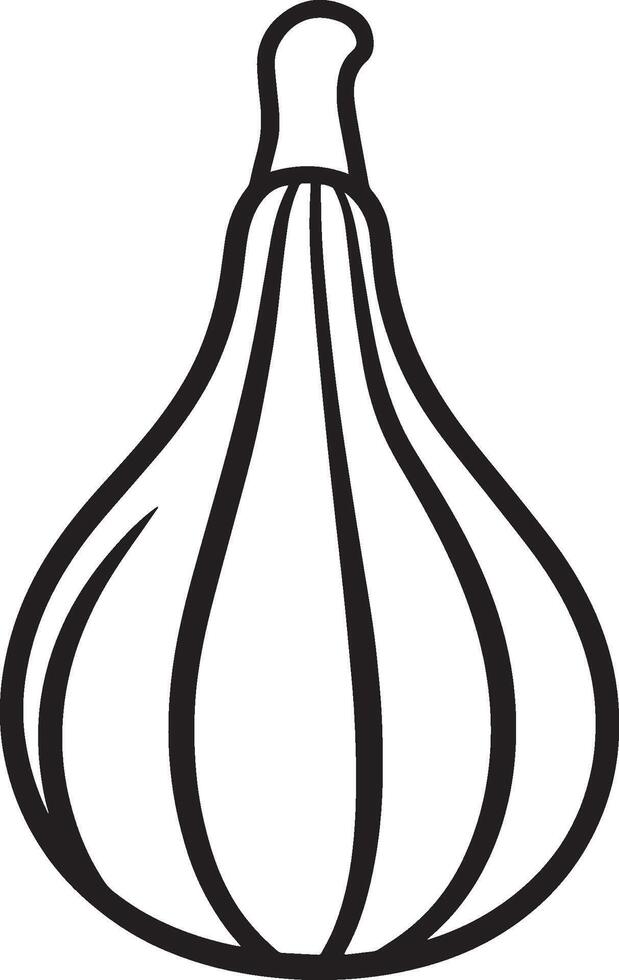 gourd clean simple linear outline black vector