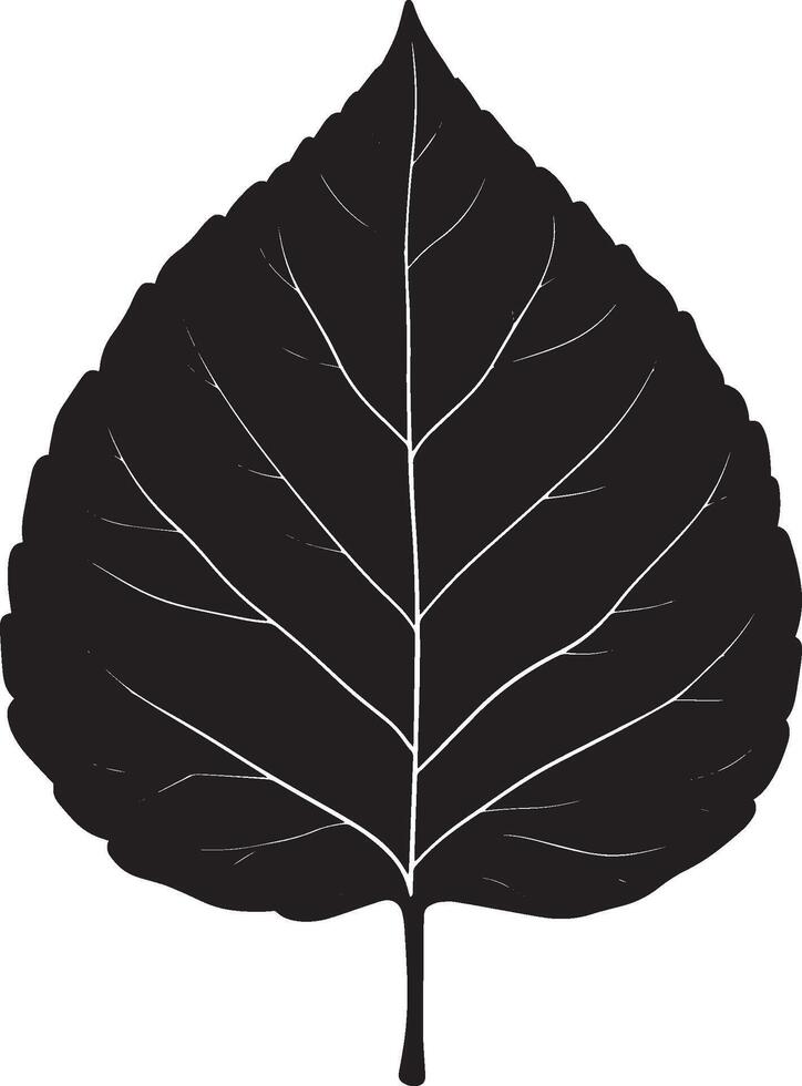 poplar leaf clean simple icon silhouette black vector