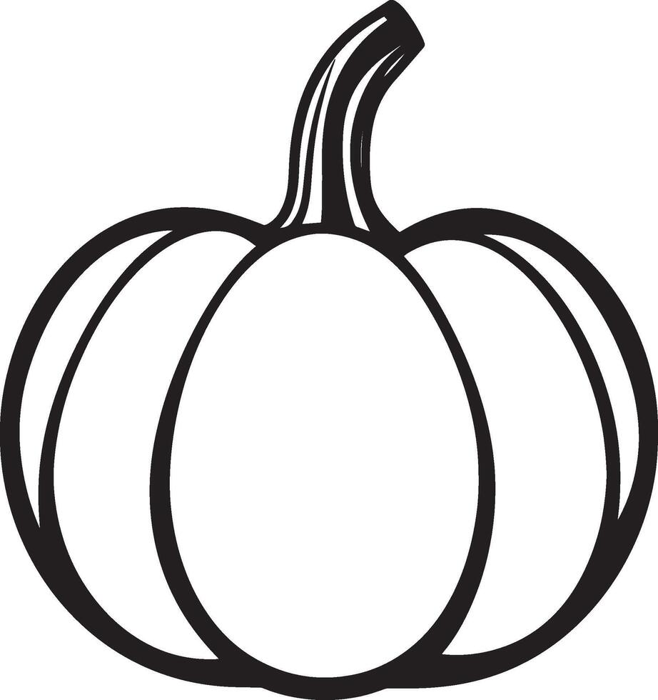 Pumpkin clean simple icon outline black vector