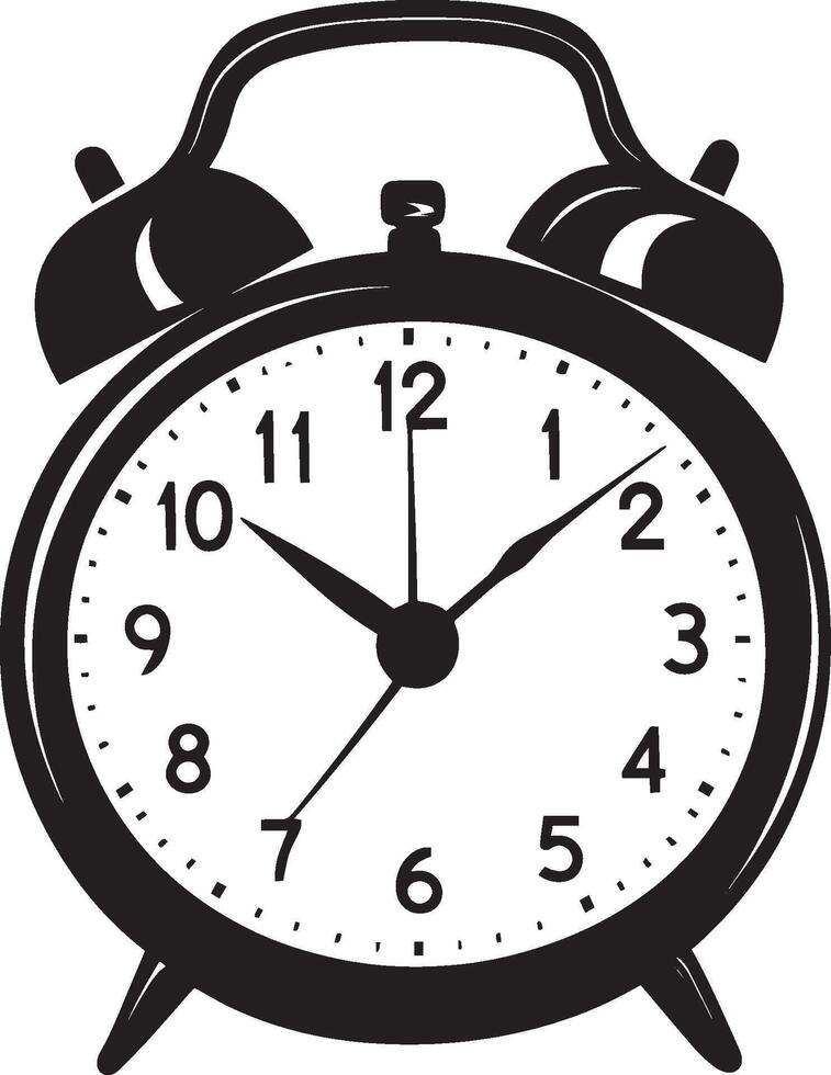 Alarm clock clean simple silhouette black vector