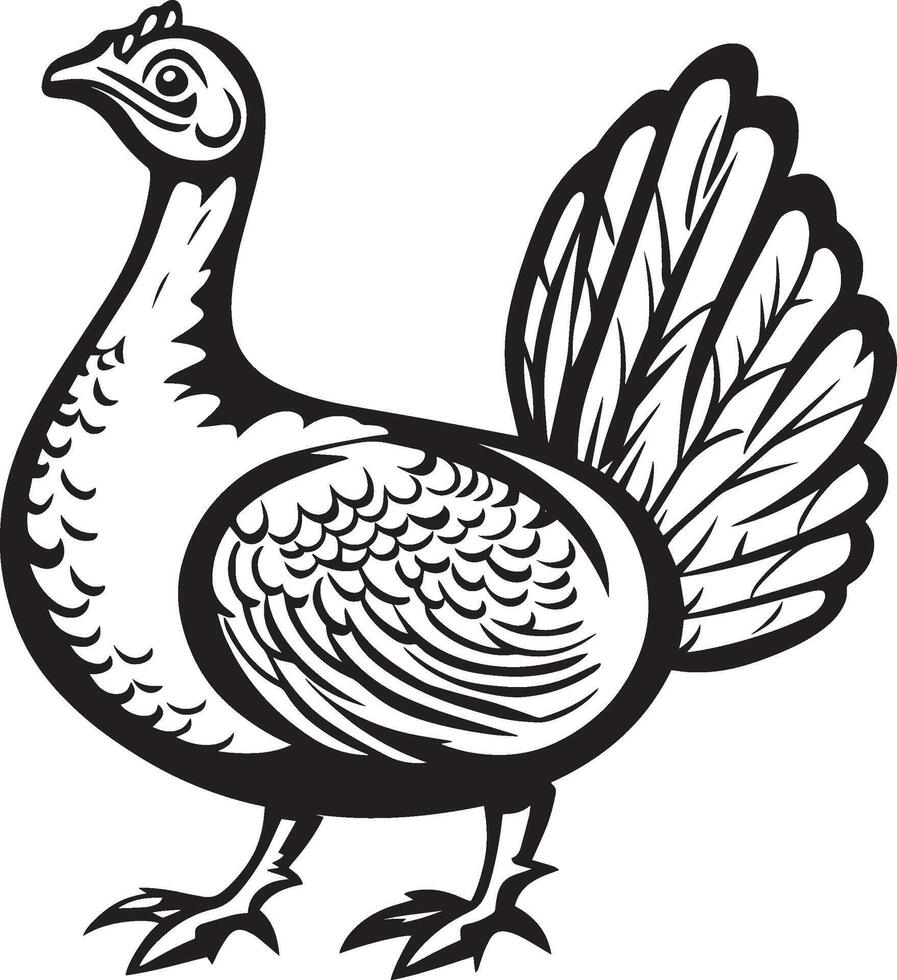 Roasted turkey for thanksgiving clean simple icon outline black vector
