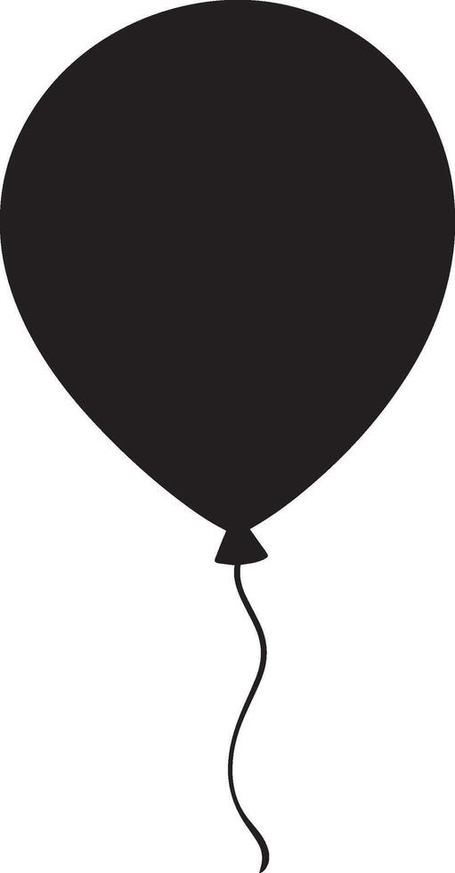 balloon clean simple silhouette black vector
