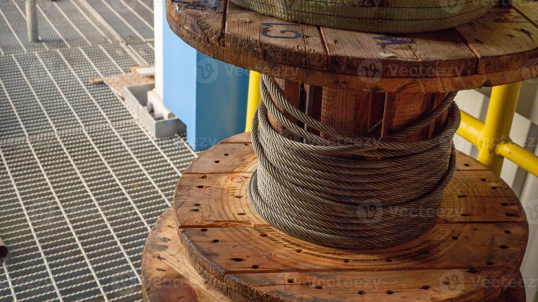 Close-up of a Steel Cable Spool photo