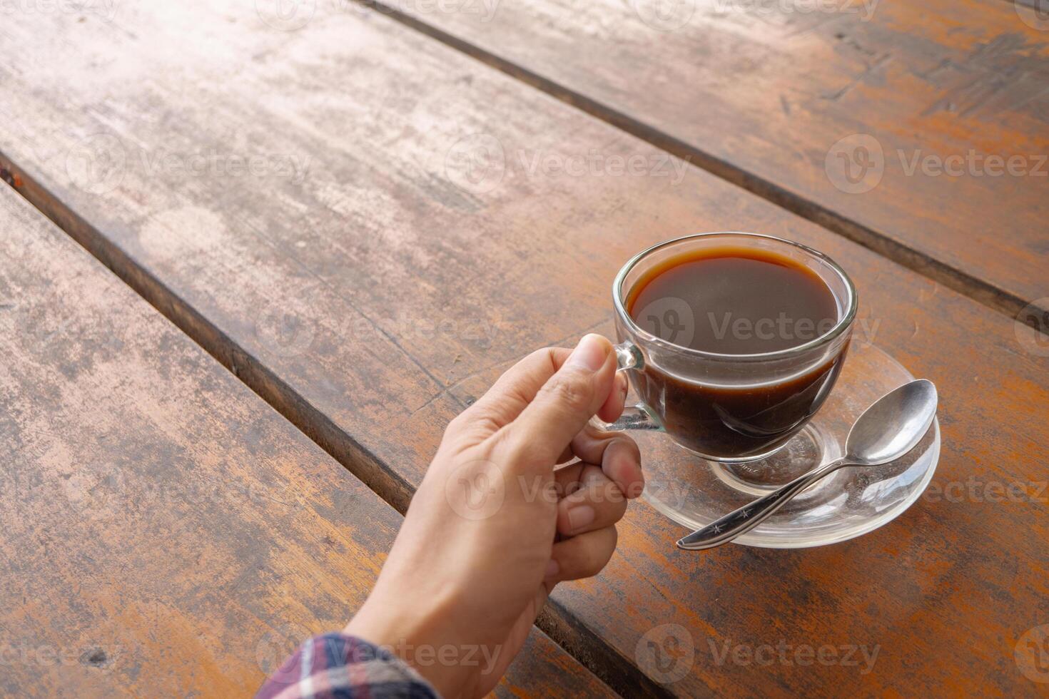 Coffee Break on a Wooden Table photo