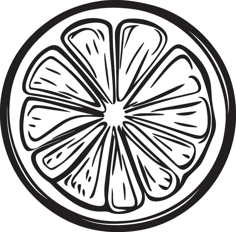 slice lemon clean simple icon outline black vector