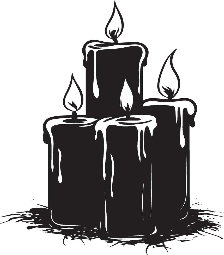 Candles clean simple silhouette black vector