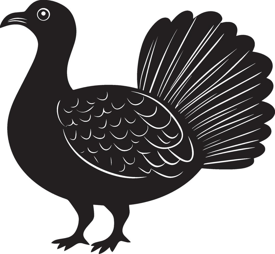 Turkey clean simple silhouette black vector