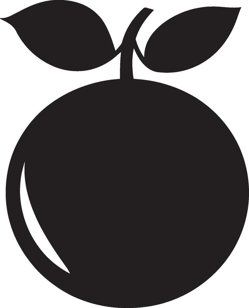 orange fruit clean simple icon silhouette black vector
