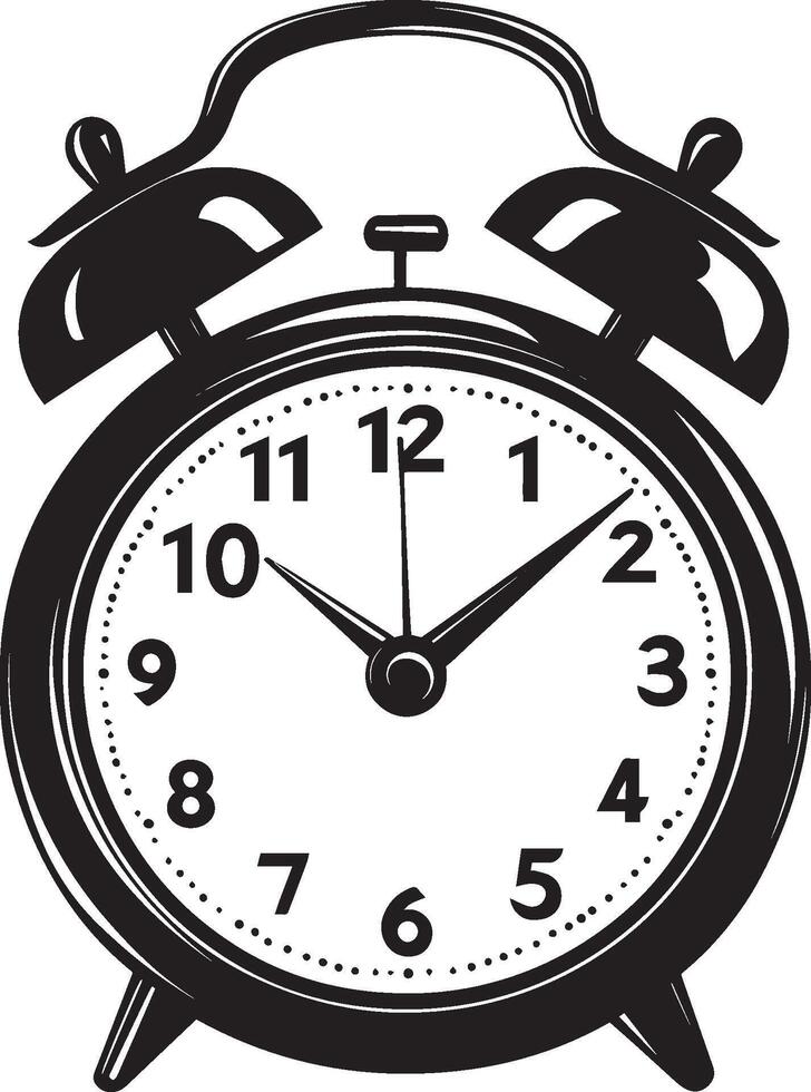 Alarm clock clean simple silhouette black vector