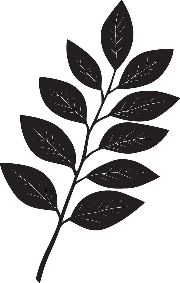 ash leaf clean simple icon outline black vector