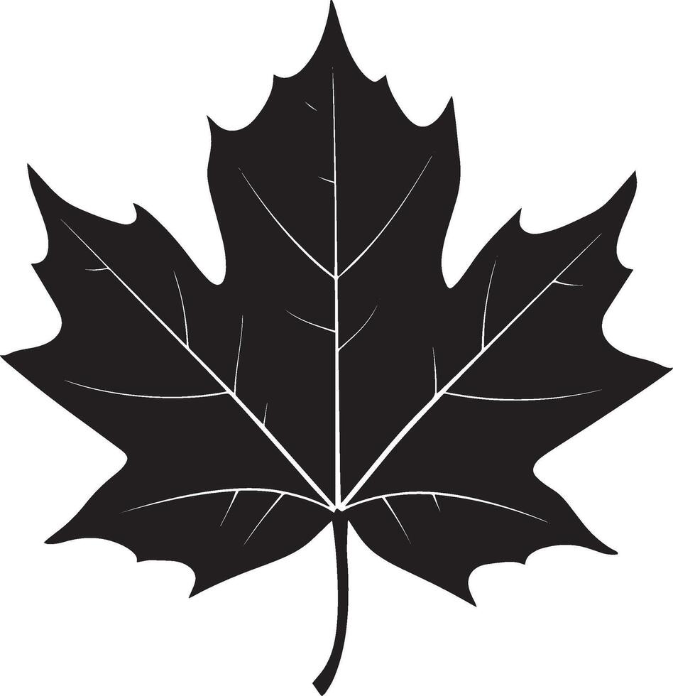 Autumn leaf clean simple icon silhouette black vector
