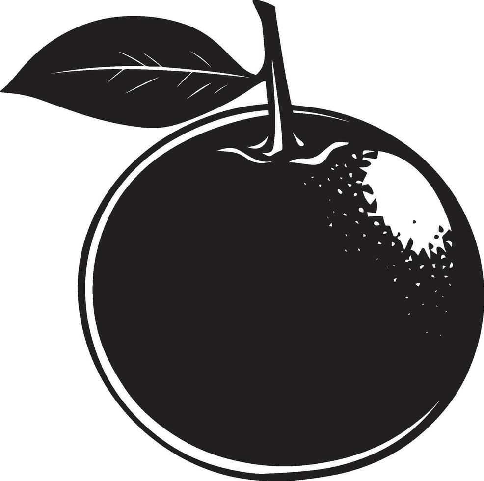 orange fruit clean simple icon silhouette black vector