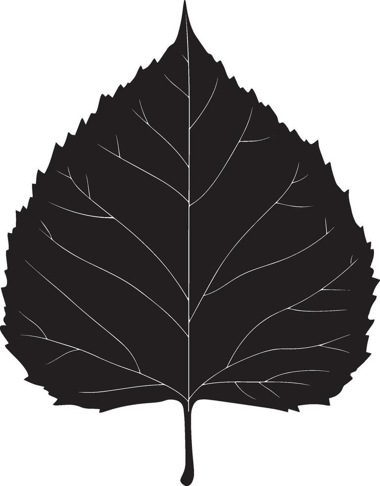 poplar leaf clean simple icon silhouette black vector